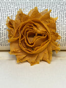 2.5" Dark Yellow Shabby Flower