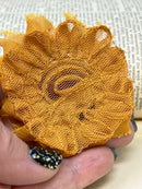 2.5" Dark Yellow Shabby Flower