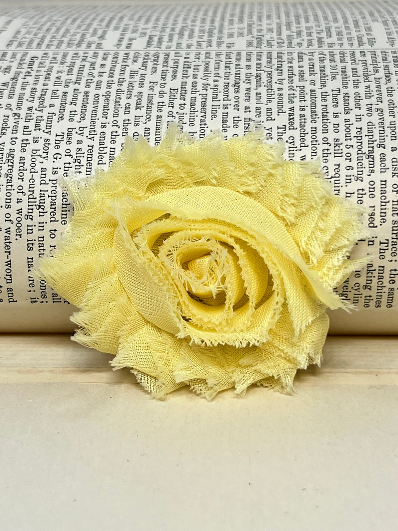 2.5" Light Yellow Shabby Flower