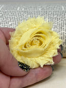 2.5" Light Yellow Shabby Flower