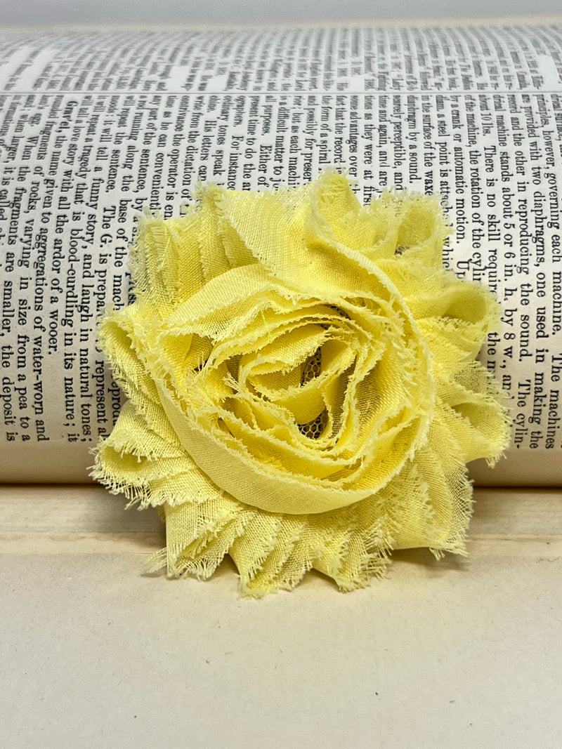 2.5" Medium Yellow Shabby Flower