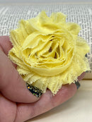 2.5" Medium Yellow Shabby Flower
