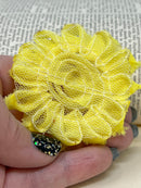 2.5" Yellow Shabby Flower