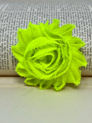2.5" Fluorescent Yellow Shabby Flower