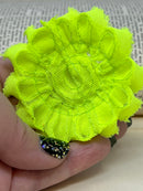 2.5" Fluorescent Yellow Shabby Flower