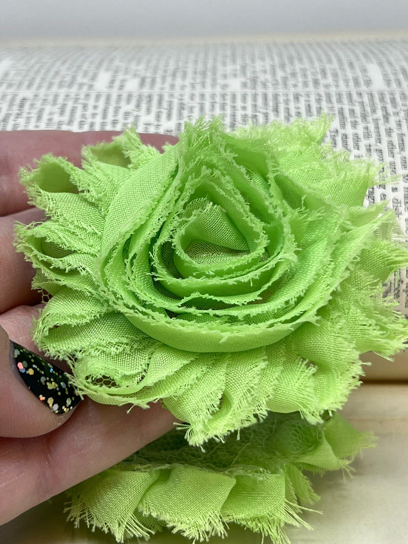 2.5" Mint Shabby Flower