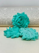 2.5" Turquoise Shabby Flower
