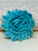 2.5" Dark Turquoise Shabby Flower