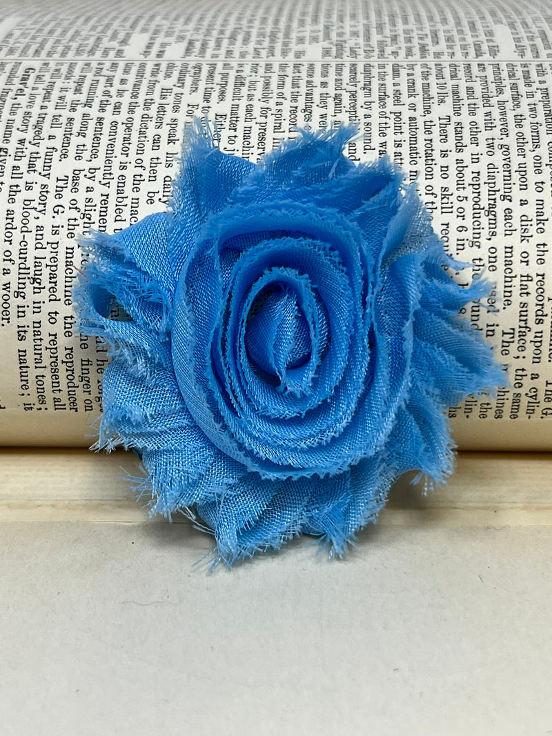 2.5" Light Blue Shabby Flower