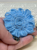 2.5" Light Blue Shabby Flower