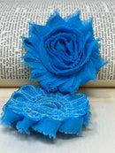 2.5" Blue Shabby Flower