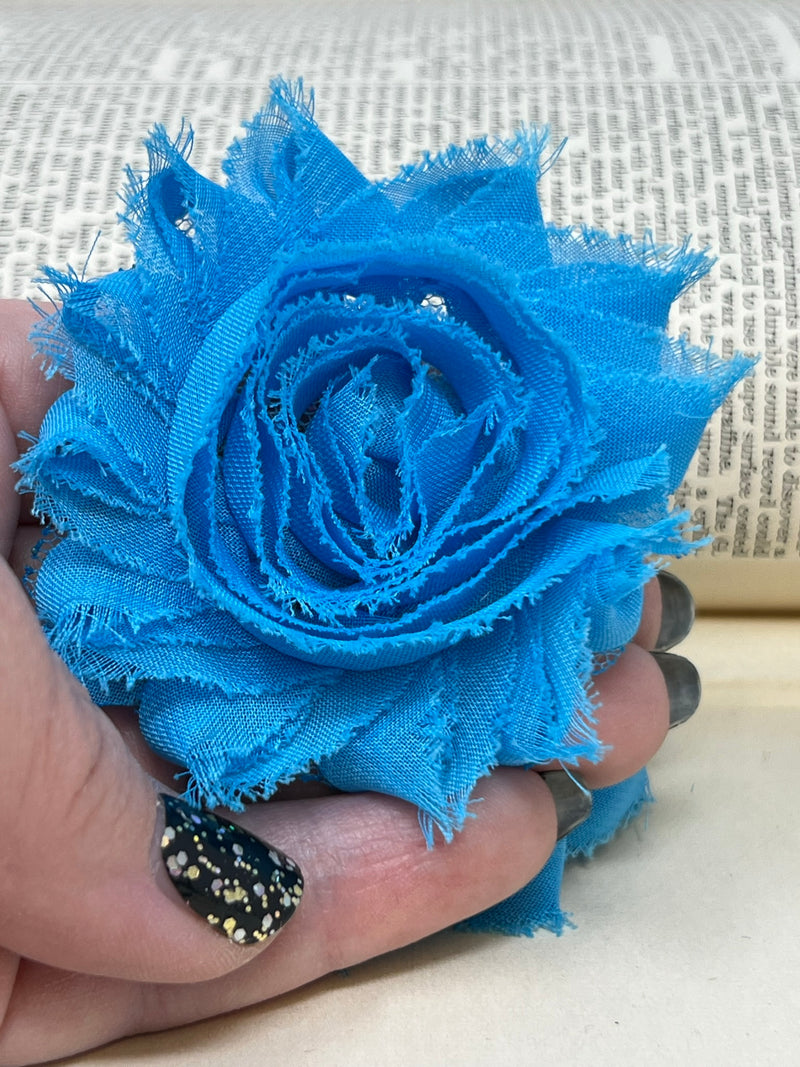 2.5" Blue Shabby Flower