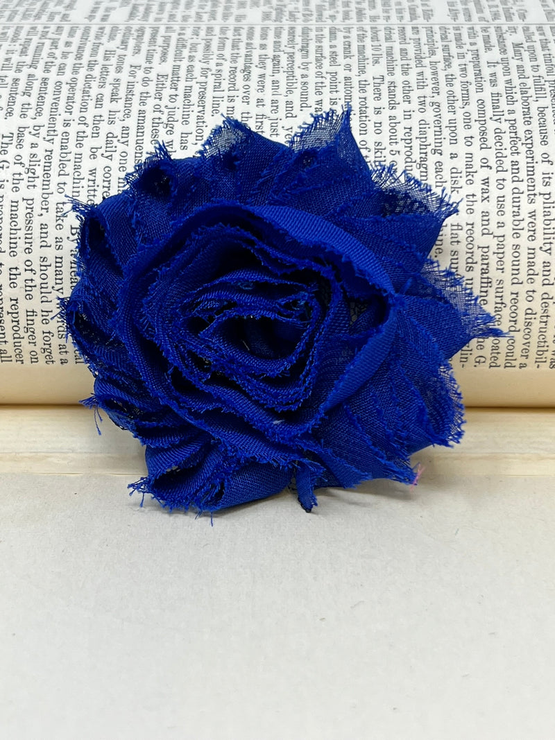 2.5" Royal Blue Shabby Flower