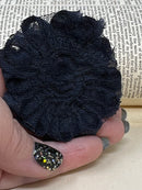 2.5" Navy Blue Shabby Flower