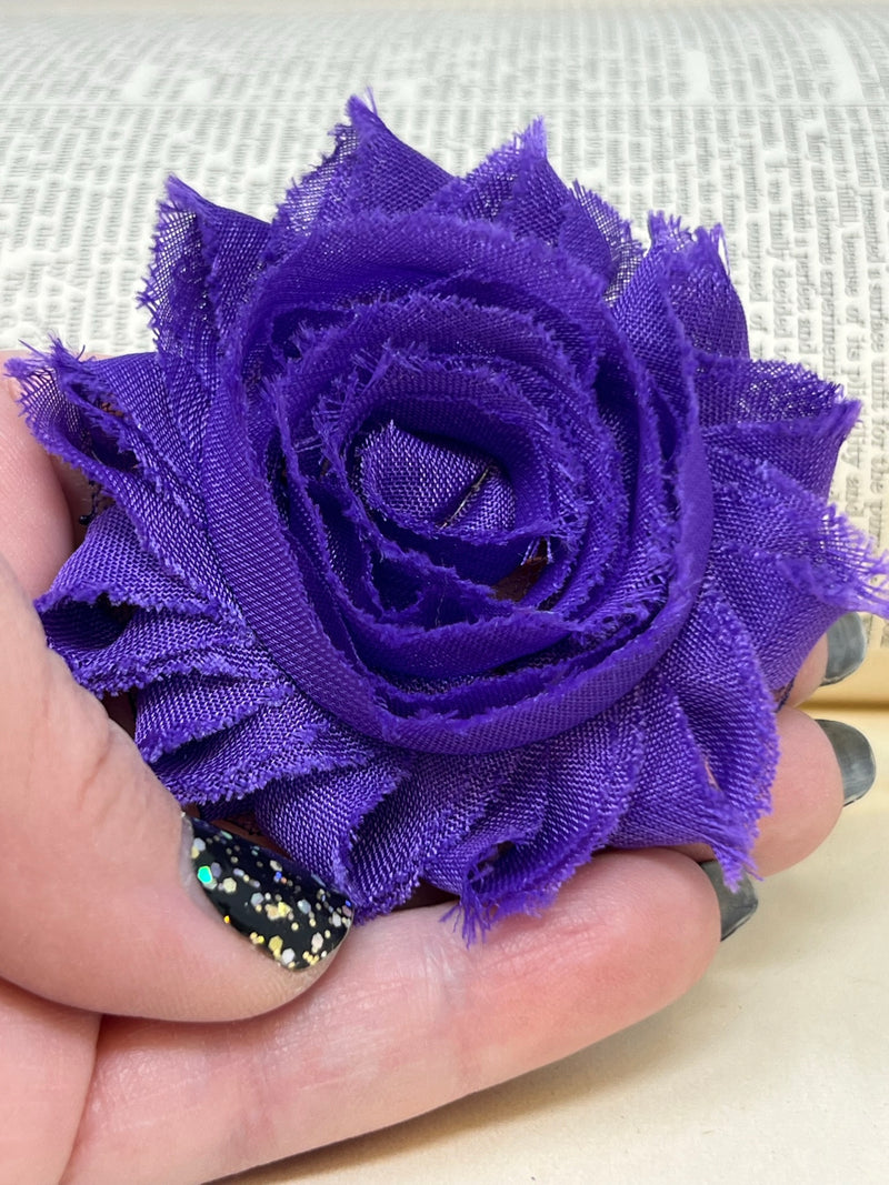 2.5" Purple Shabby Flower