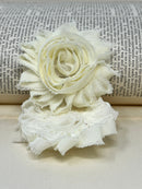 2.5" Ivory Shabby Flower