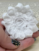 2.5" White Shabby Flower