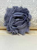 2.5" Medium Gray Shabby Flower