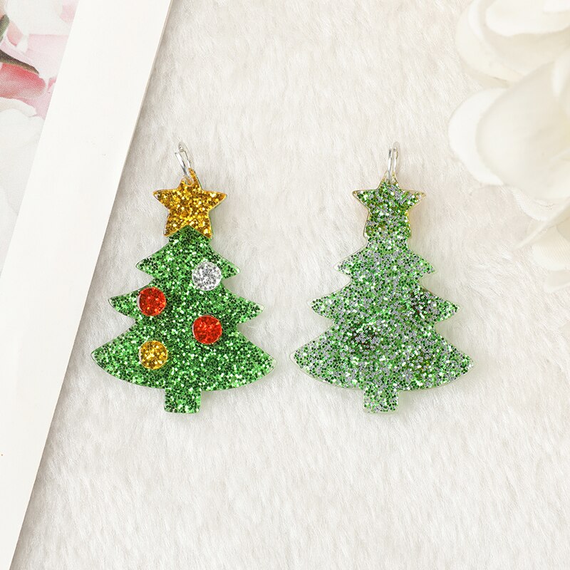 Christmas Tree Glitter Acrylic Charm