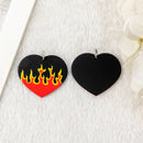 Flaming Heart Acrylic Charm