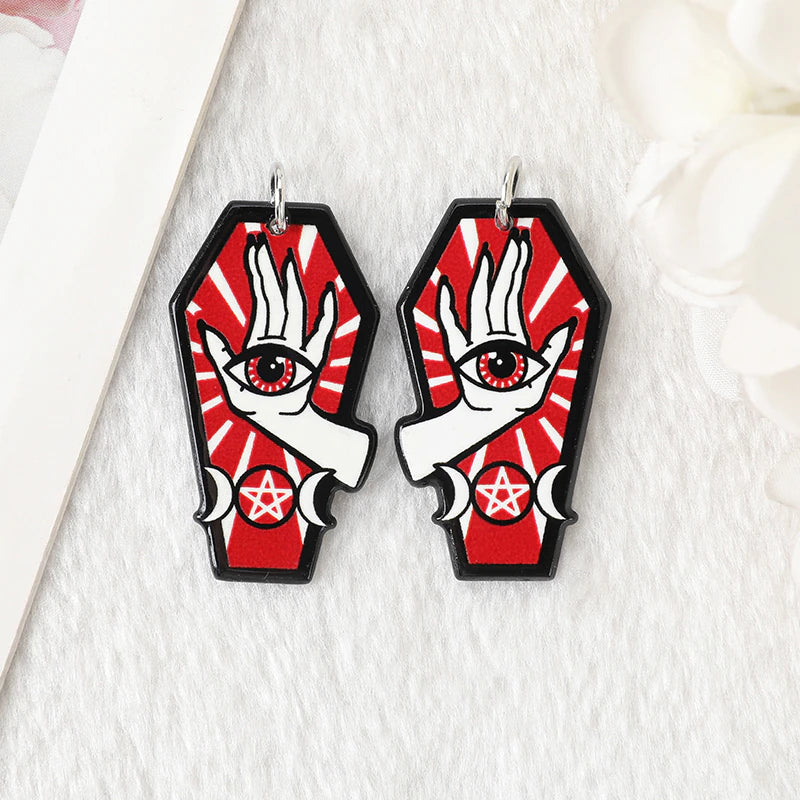 Seeing Hand Coffin Acrylic Charm