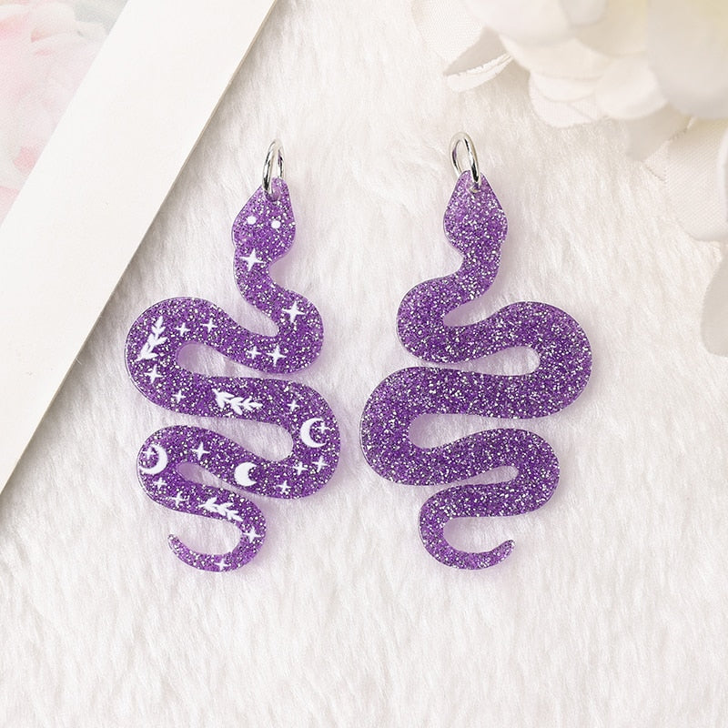 Purple Celestial Snake Acrylic Charm