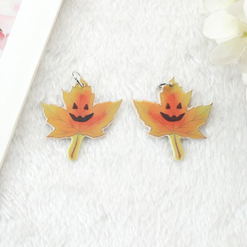 Pumpkin Leaf Acrylic Charm