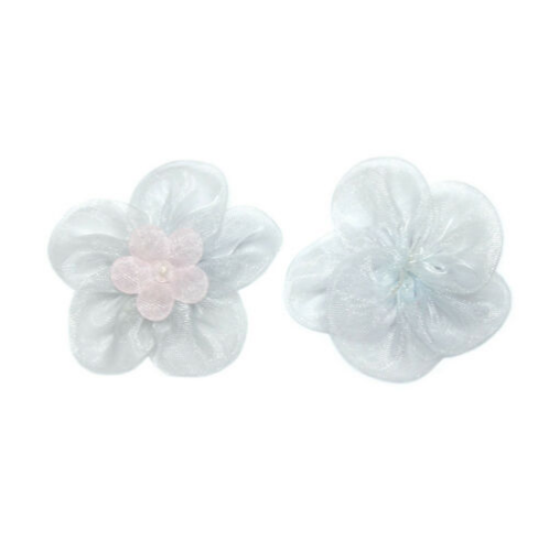 White and Pink Organza Flowers