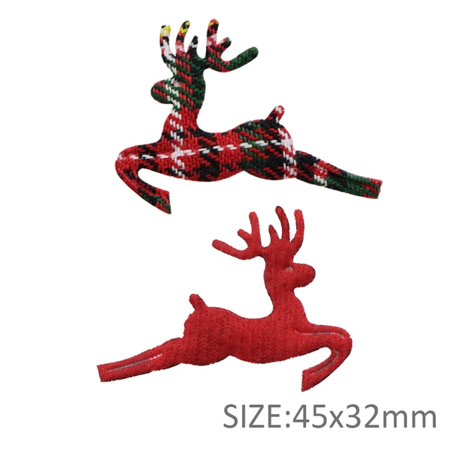 Plaid Reindeer Applique - Pack of 5