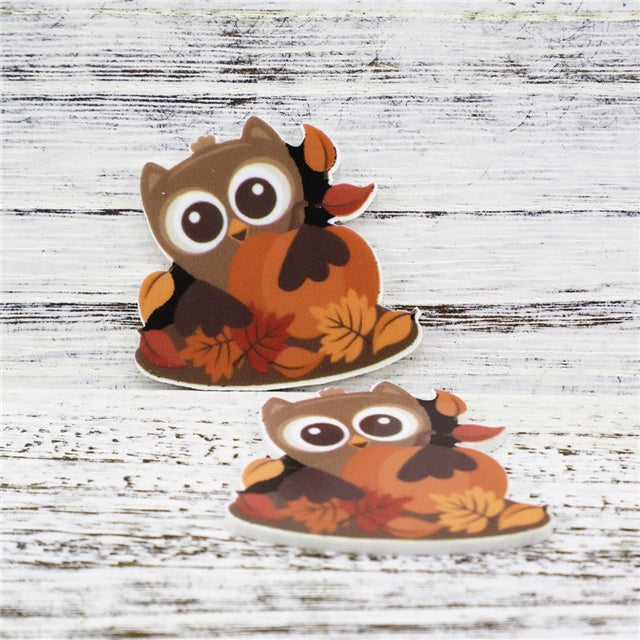 Fall Owl Planar Resin - Pack of 5