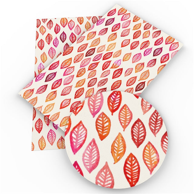 Watercolor Leaves Faux Leather Sheet