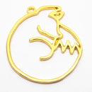 Sleeping Fox Hollow Frame Pendant