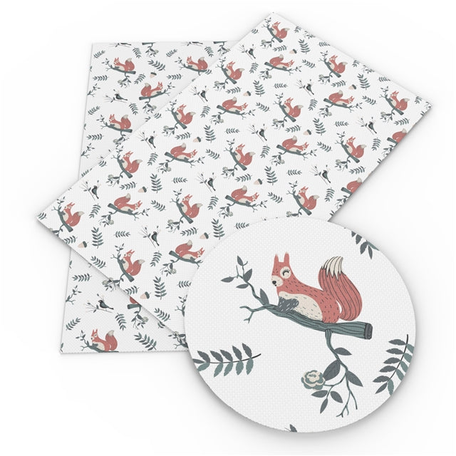 Red Squirrel Faux Leather Sheet