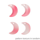 Red and White Gradient Moon Czech Glass Charm