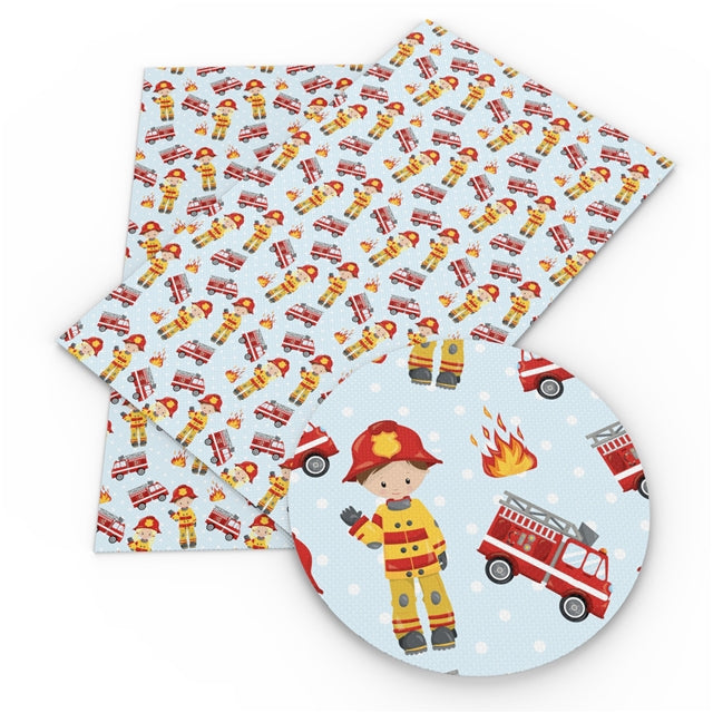 Fire Fighter Faux Leather Sheet