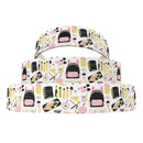 1" Pink and Black School Supplies Ribbon