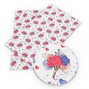 White Patriotic Bouquet Faux Leather Sheet