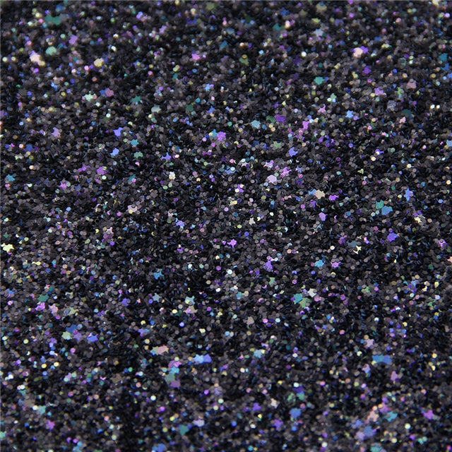 Black Multicolor Chunky Glitter Roll