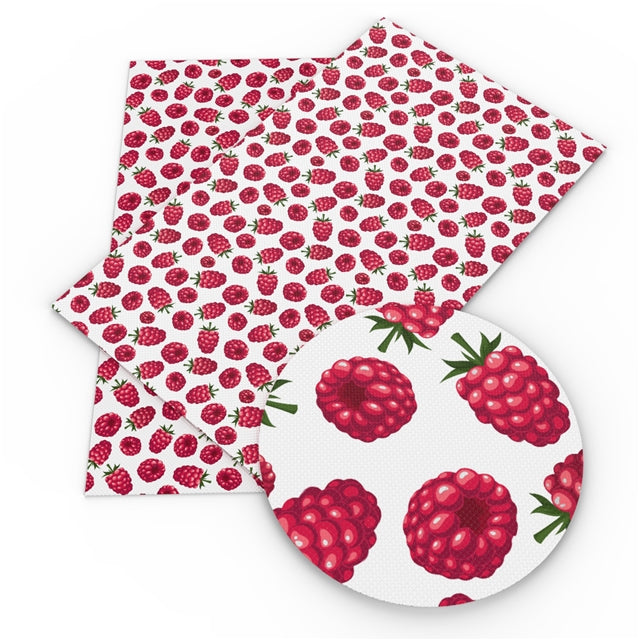 Raspberries Faux Leather Sheet