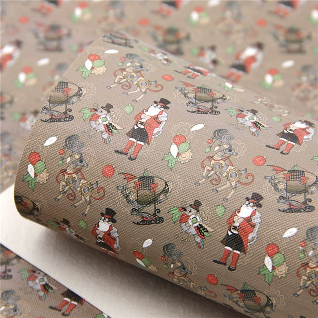 Steampunk Santa Faux Leather Sheet