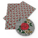 Roses and Houndstooth Faux Leather Sheet