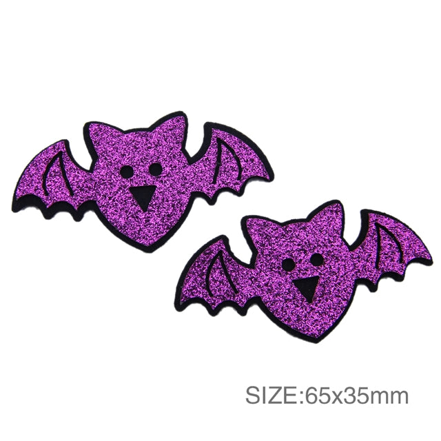 Purple Glitter Bat Felt Applique - Pack of 5