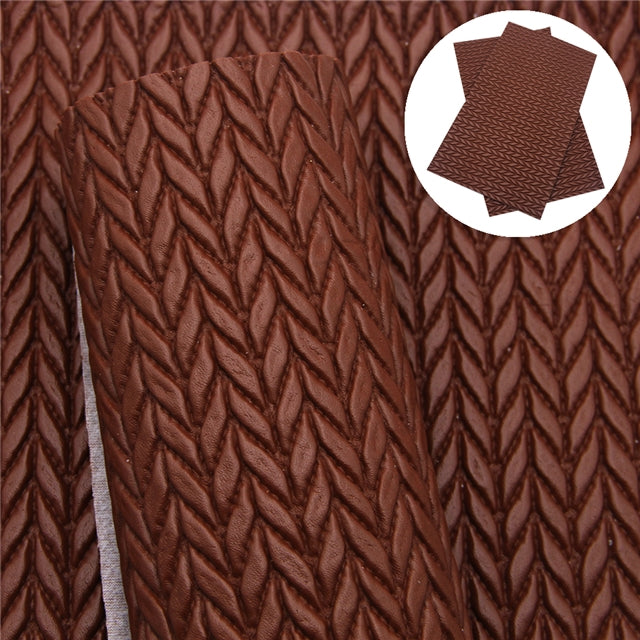 Brown Knitted Texture Faux Leather Sheet