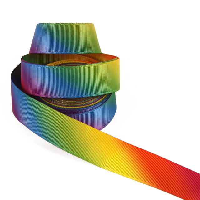 1" Rainbow Gradient Double Sided Ribbon