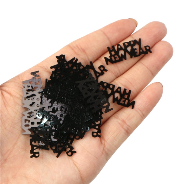 Black Happy New Year Sequins 10g bag