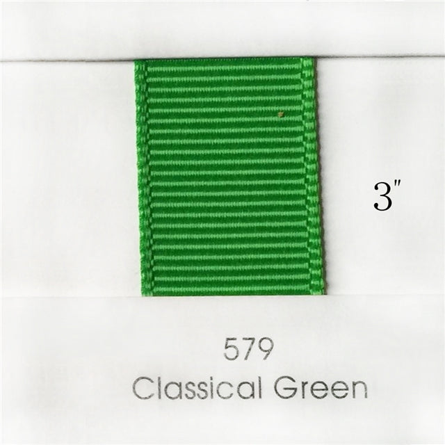 3" Solid Classical Green Ribbon