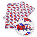 Patriotic Parade Faux Leather Sheet