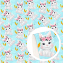 Spring Bunny Faux Leather Sheet