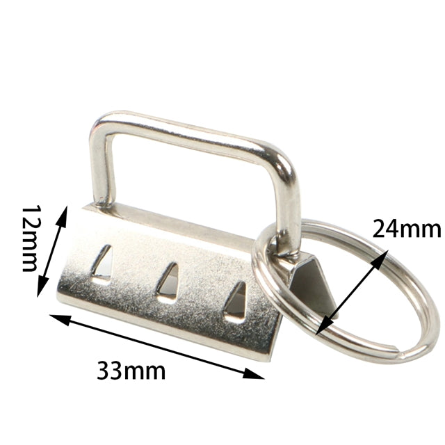 1.25" Silver Key FOB End - Pack of 4