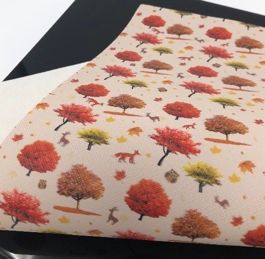 Fall Woodland Animals Faux Leather Sheet